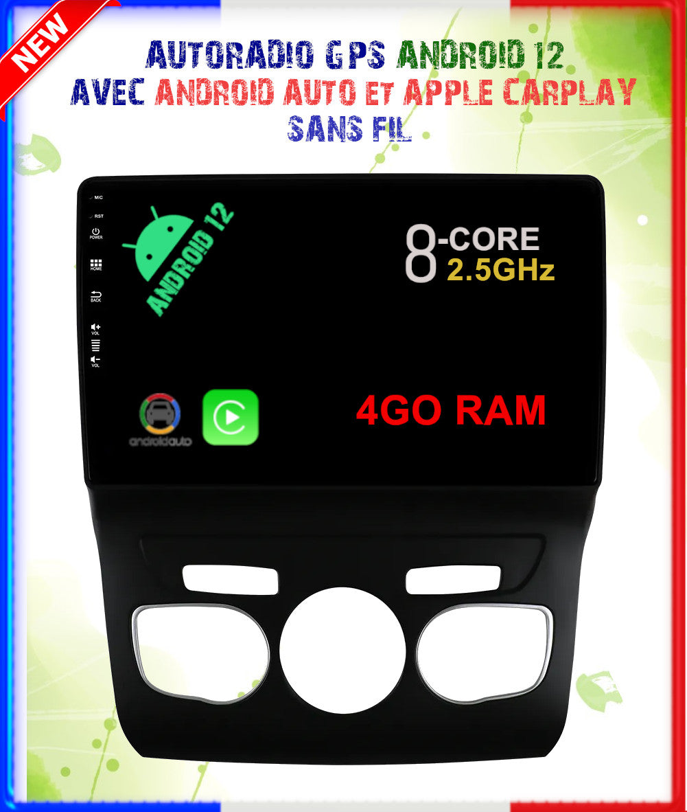 Autoradio tactile GPS Bluetooth Android & Apple Carplay Citroën C3 2013 à  2015 + caméra de recul