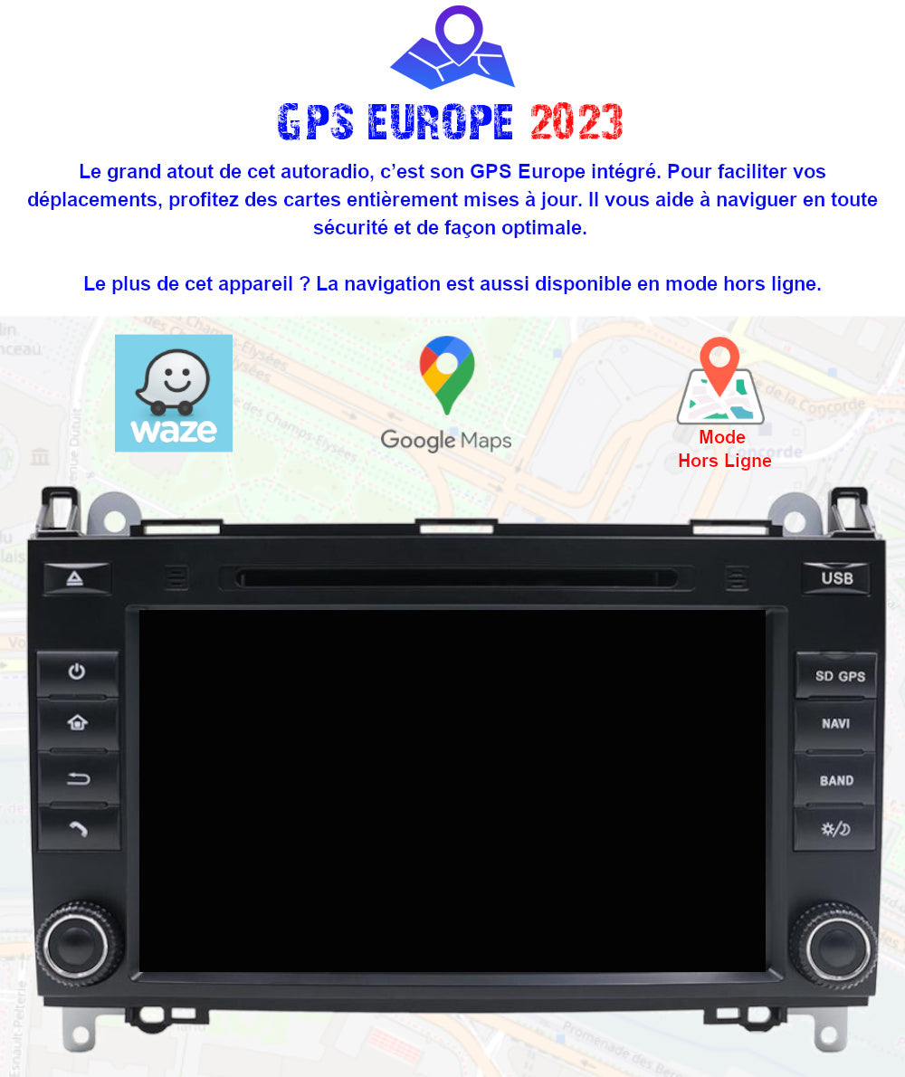 Autoradio GPS Android 12  MERCEDES BENZ CLASSE A W169 – GOAUTORADIO