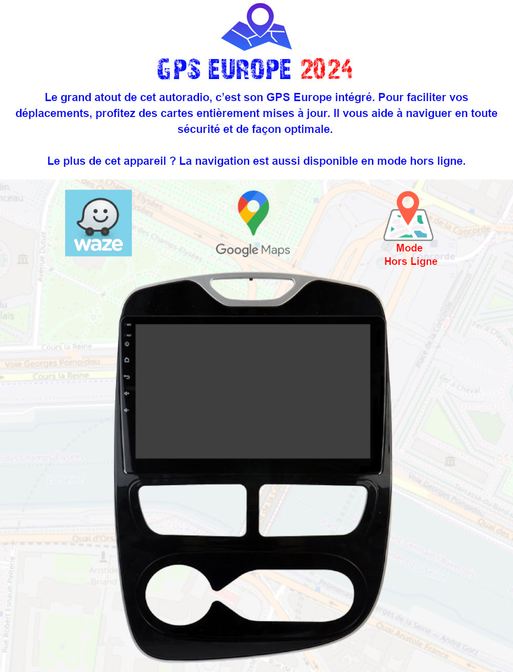 GPS pour Renault Clio 4 (2012-2019) Améliorez votre conduite avec notre  autoradio Carplay et Android