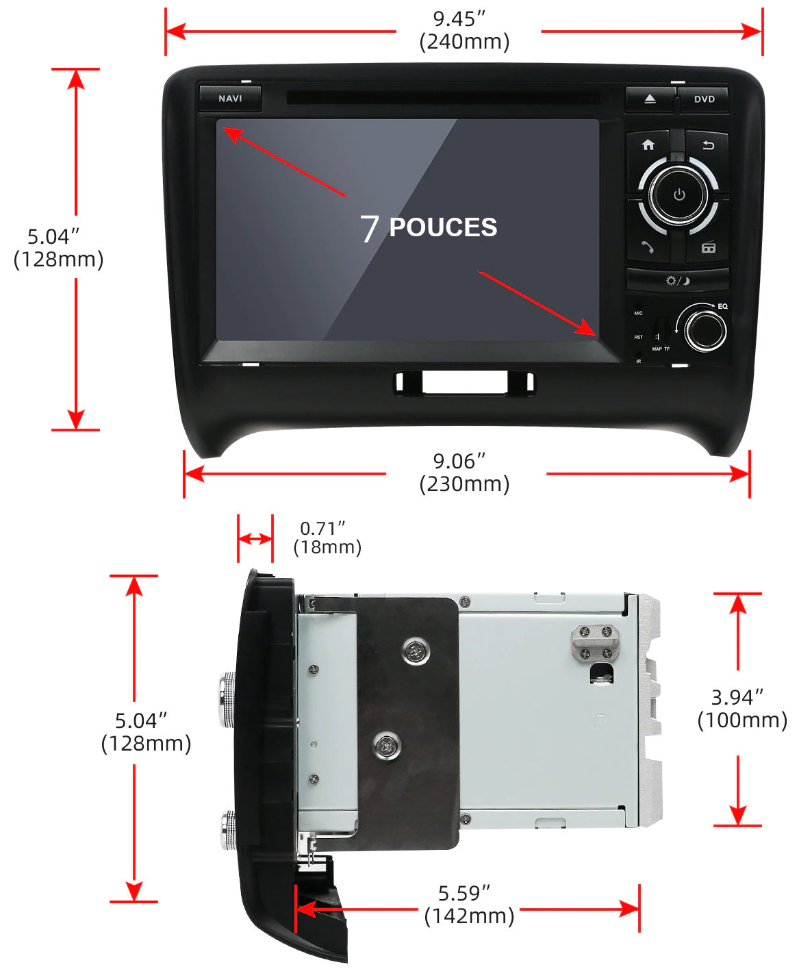 Autoradio GPS Audi TT mk2 Carplay Alkadyn haut de gamme - Équipement auto