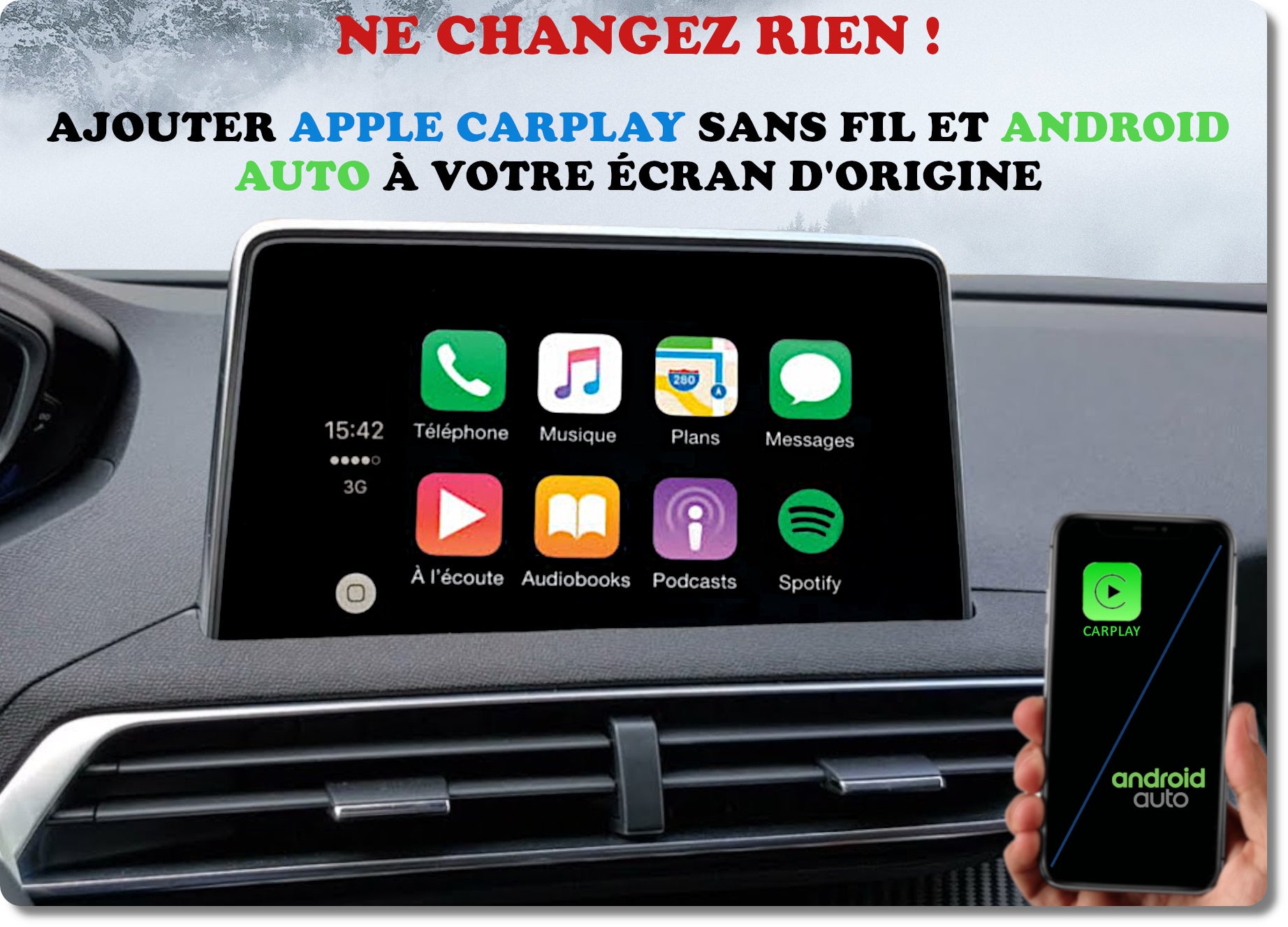 Apple Carplay et Android Auto sur Peugeot 5008 avec système NAC –  GOAUTORADIO