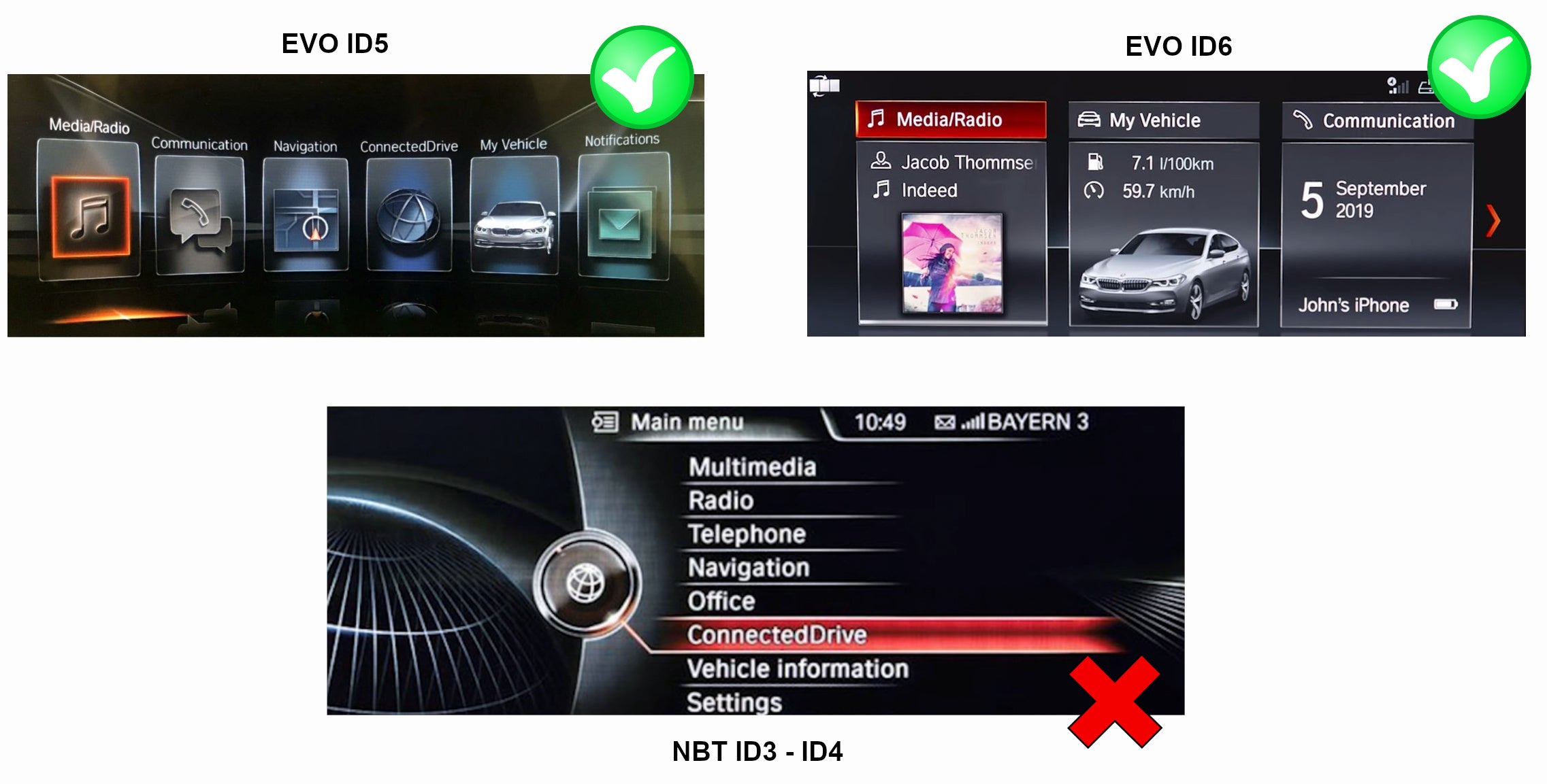 Apple Carplay sans fil et Android Auto sur BMW X4 F26 écran d