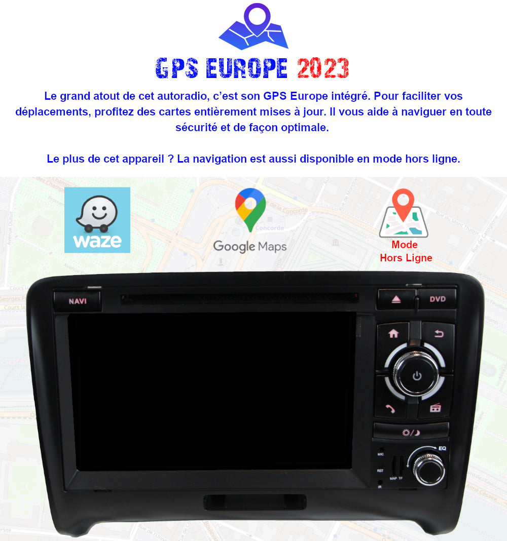 Autoradio GPS Audi TT mk2 Carplay Alkadyn haut de gamme - Équipement auto