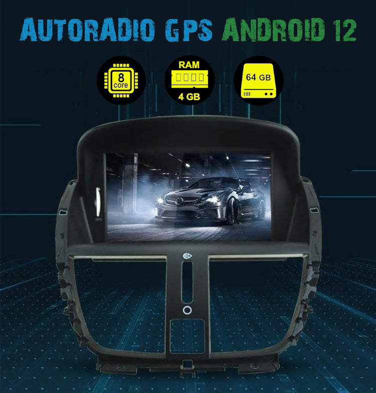 Radio de navigation Android pour Peugeot 207 avec Apple Carplay et