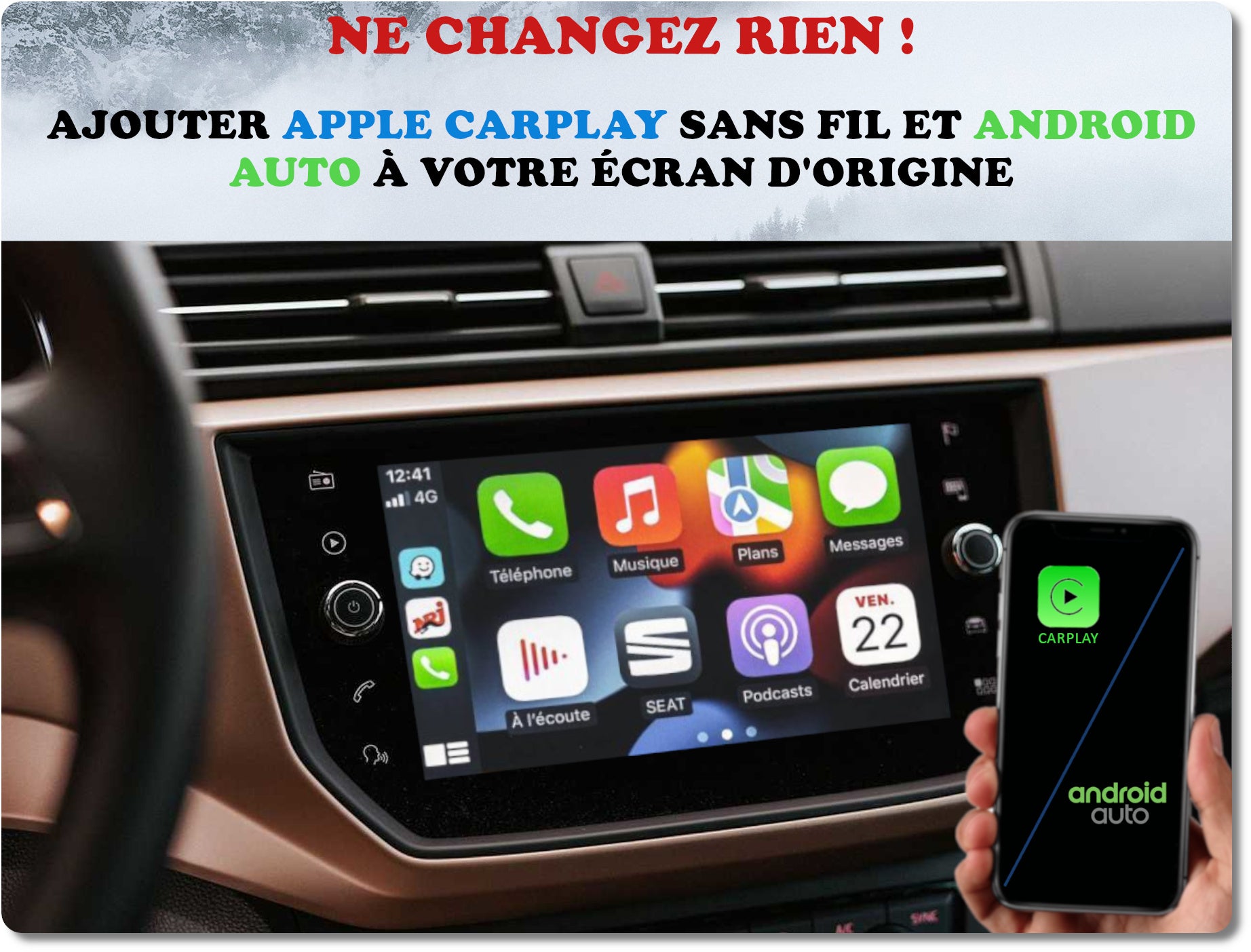 Apple Carplay sans fil et Android Auto sur Citroën DS3 écran d'origine –  GOAUTORADIO