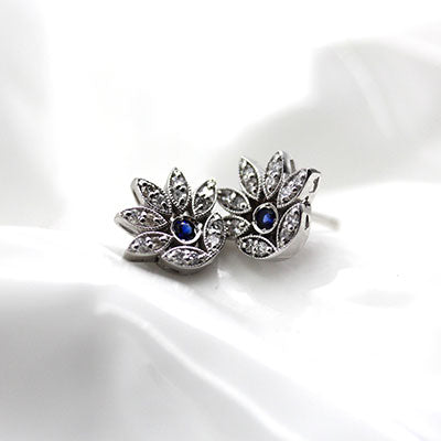 Sapphire and diamond studs