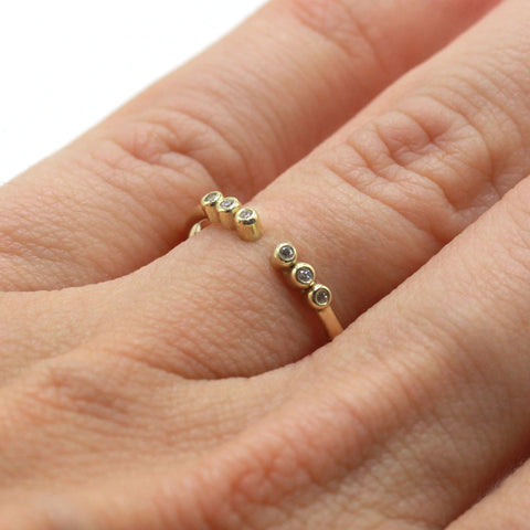 Gold tiny bezeled open ring