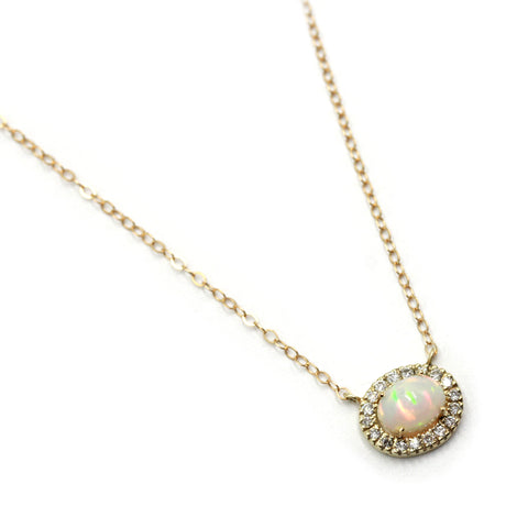 opal chain necklace with diamonds