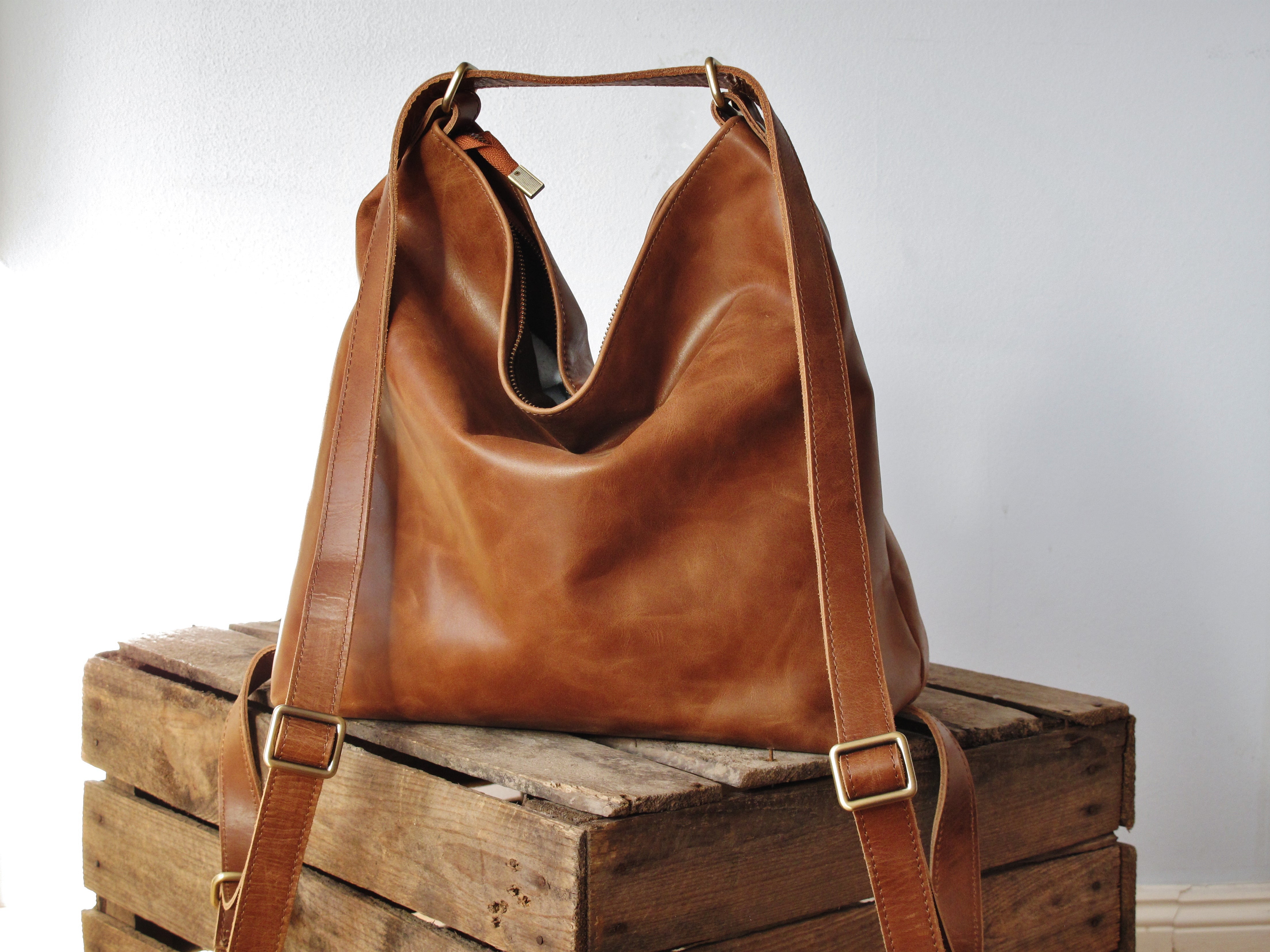 Tan Leather Convertible Backpack Fidelio Bags   IMG 8440.JPG