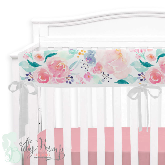 watercolor floral baby bedding