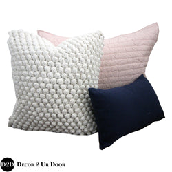 navy and pink pillows
