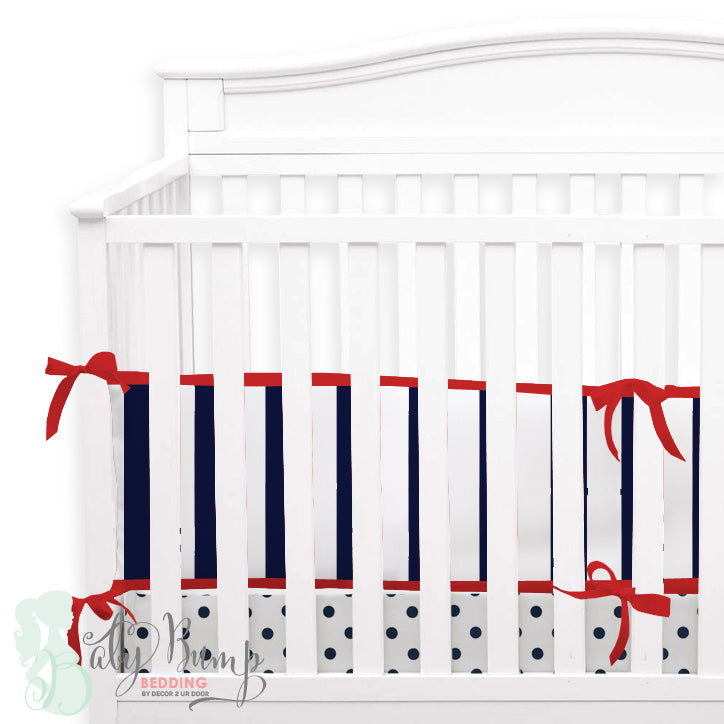 red crib bumper