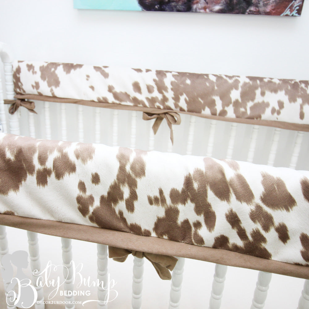 Tan Cowhide Baby Crib Rail Cover Decor 2 Ur Door