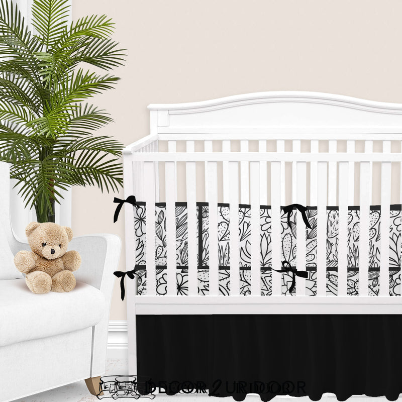 black and white crib bedding