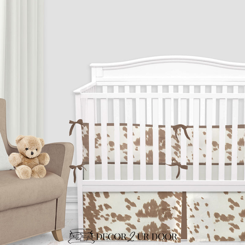 Tan Cowhide Gender Neutral Crib Bedding Set Decor 2 Ur Door