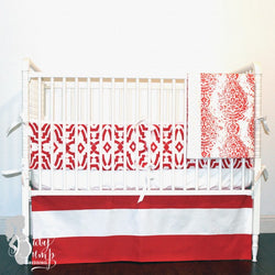 red crib bedding set