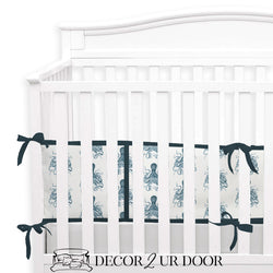 navy crib bumper