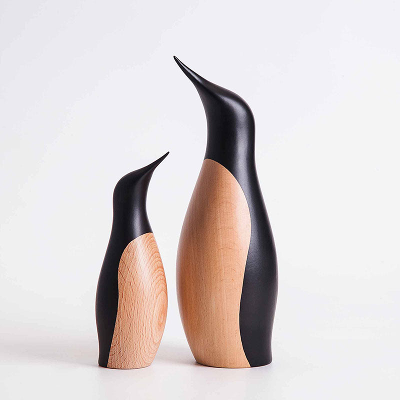 architectmade wooden penguin statuette