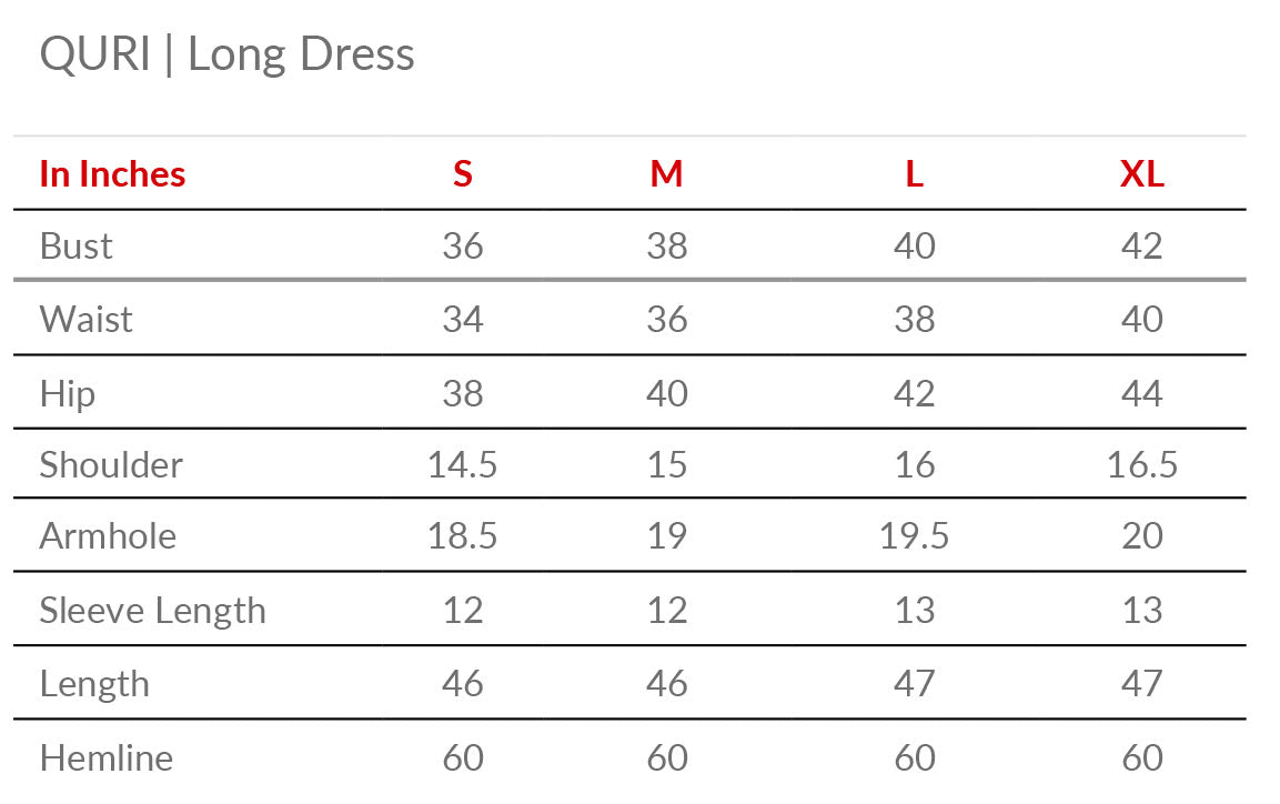 Quri Size Guide