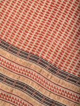 Load image into Gallery viewer, Natural Dye Block Print Tussar x Cotton Sari
