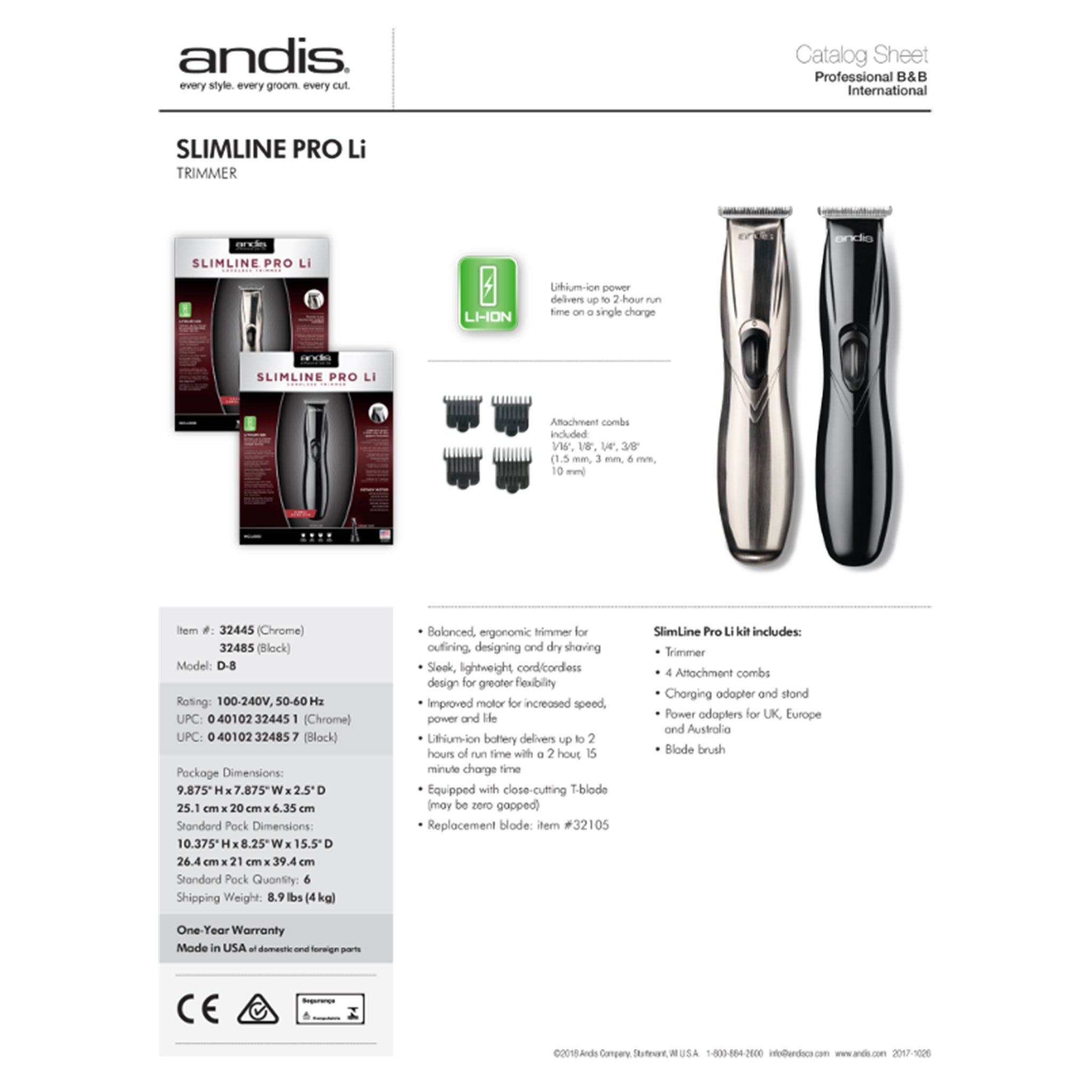 andis slimline pro li fully charged