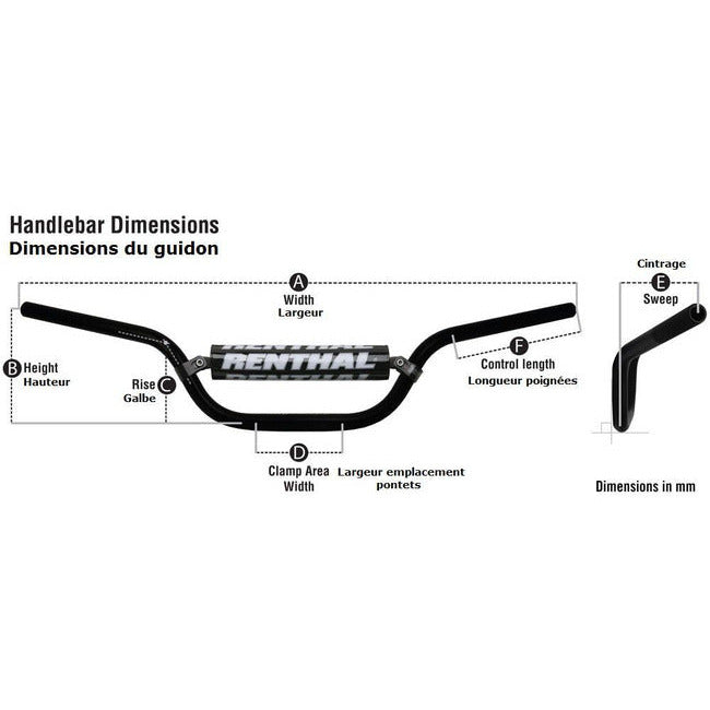 大決算セール Renthal Twinwall 8" Handlebar Ricky Carmichael Bend Red for KTM  690 ENDURO 2008-2017