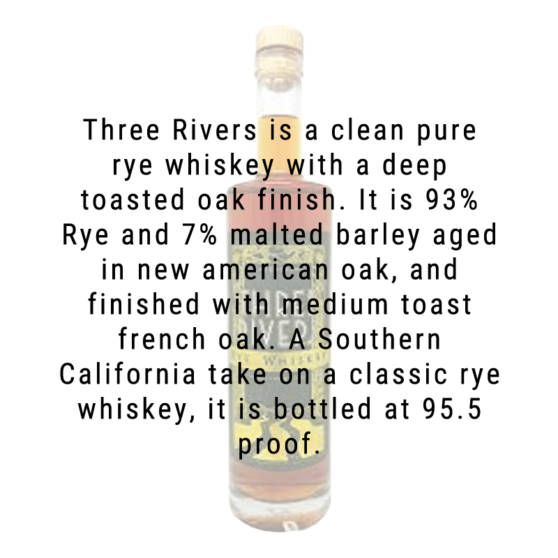 CALI Distillery Three Rivers Rye Whiskey 750mL