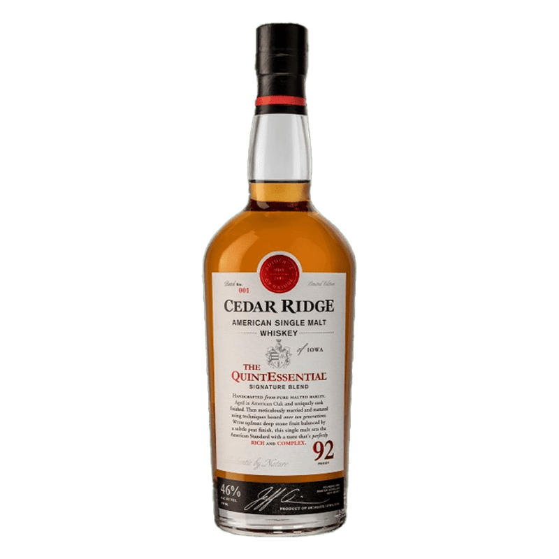 Cedar Ridge The Quintessential American Single Malt Whiskey 750mL