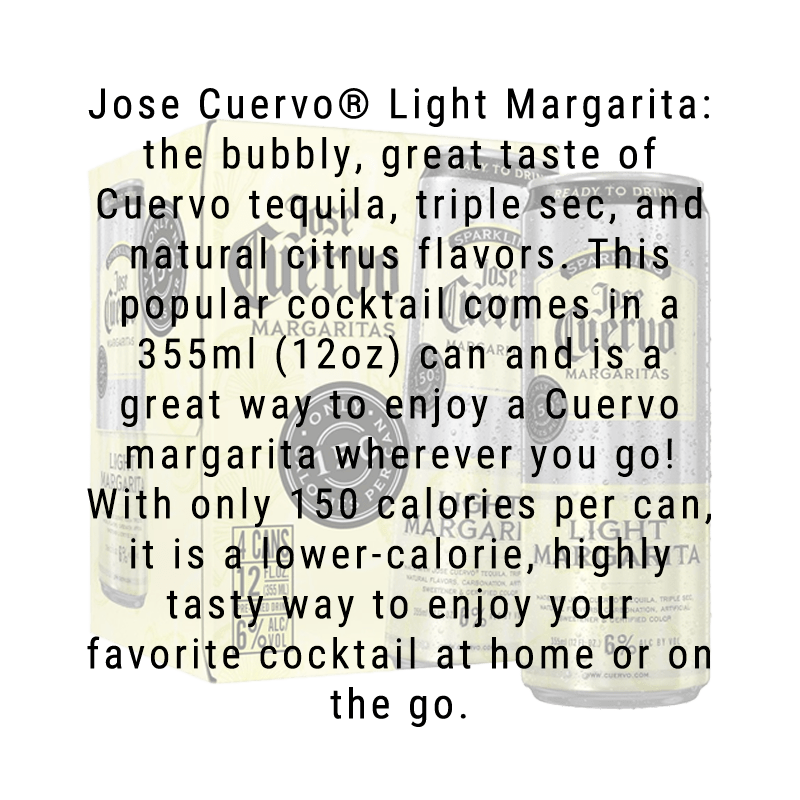 Jose Cuervo Authentic Sparkling Light Margarita 355mL 4 Pack