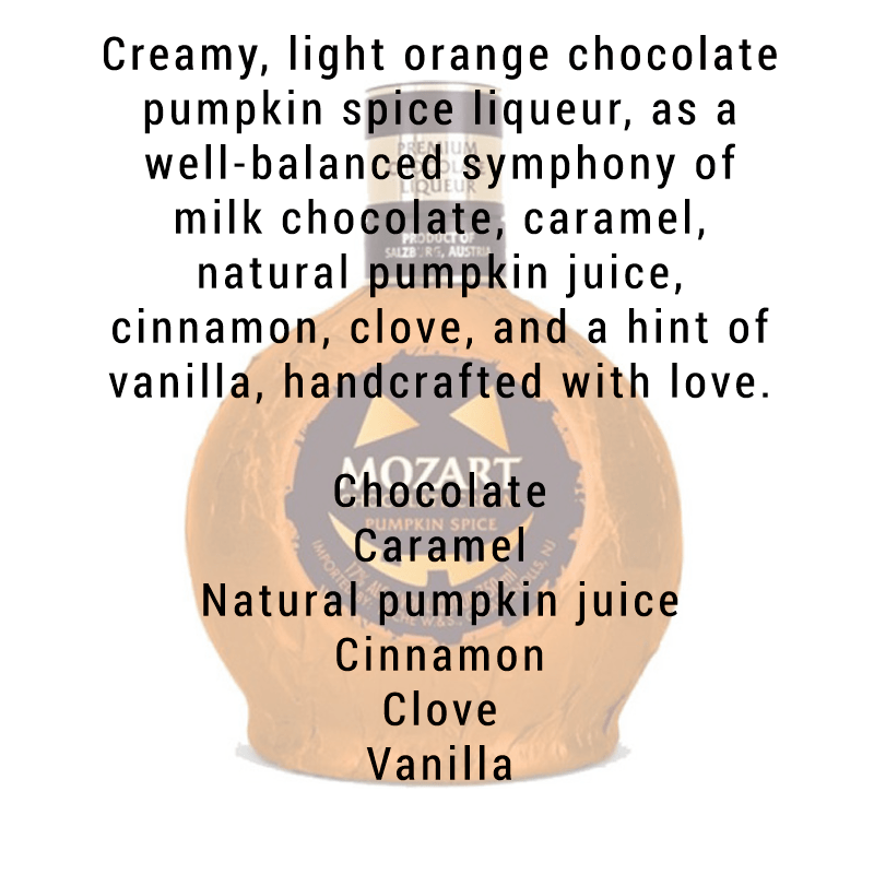 Mozart Chocolate Cream Pumpkin Spice Liqueur 750ml