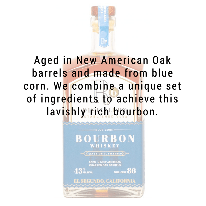 R6 Distillery Blue Corn Bourbon Whiskey 750mL