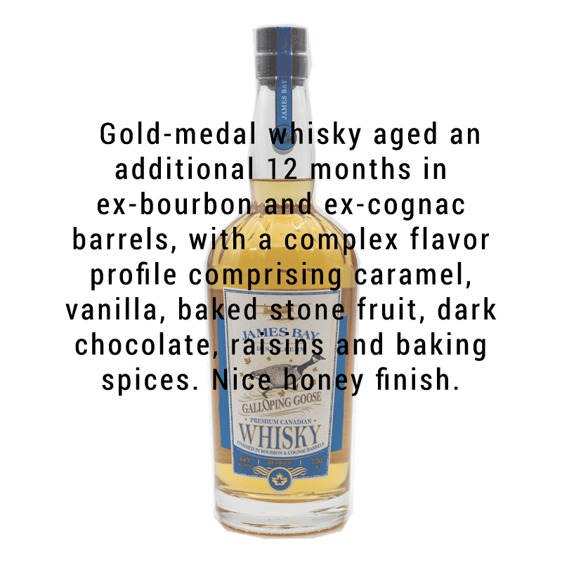 James Bay Distillers Galloping Goose Canadian Whiskey Finished in Boubon & Cognac Barrels 750mL