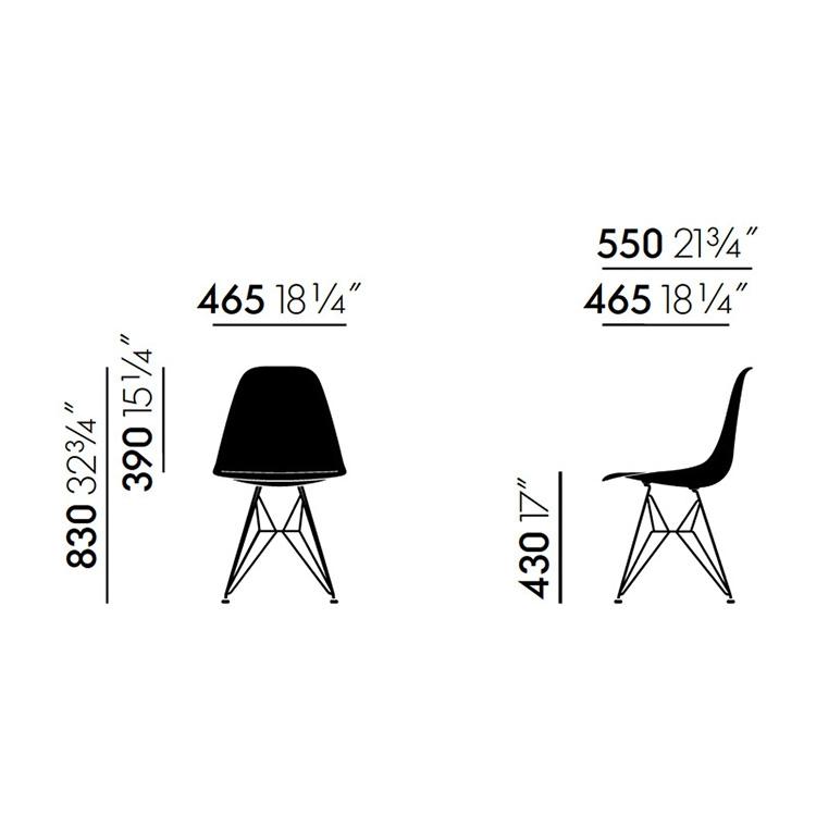 eames chair dimension