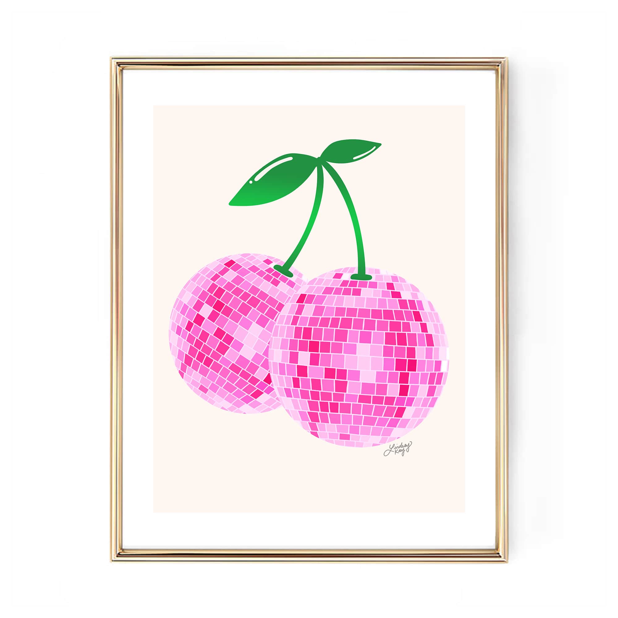 Pink Disco Ball Print - Wall Art