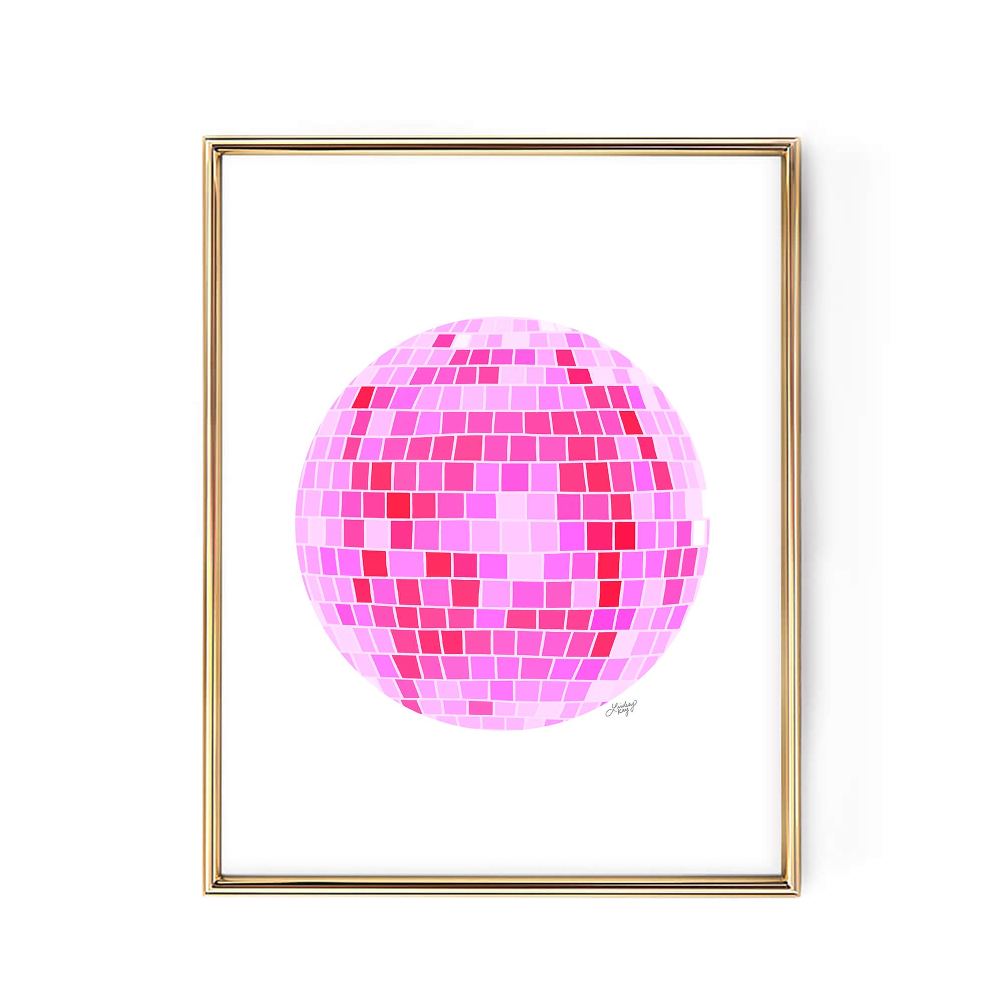Disco Balls Illustration (Pink Palette) - Art Print - Lindsey Kay