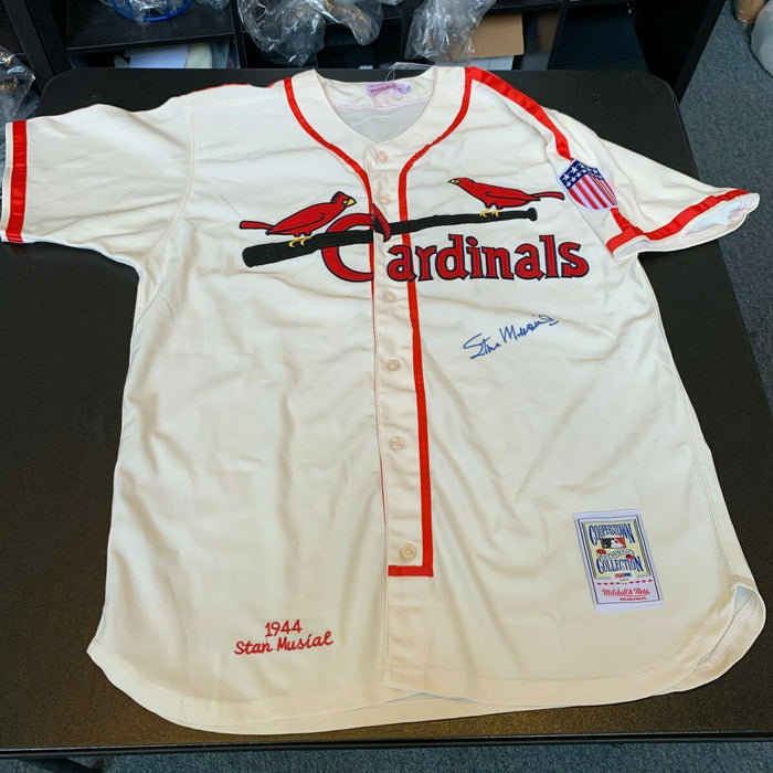 Stan Musial Signed Cardinals Authentic Mitchell & Ness Cooperstown