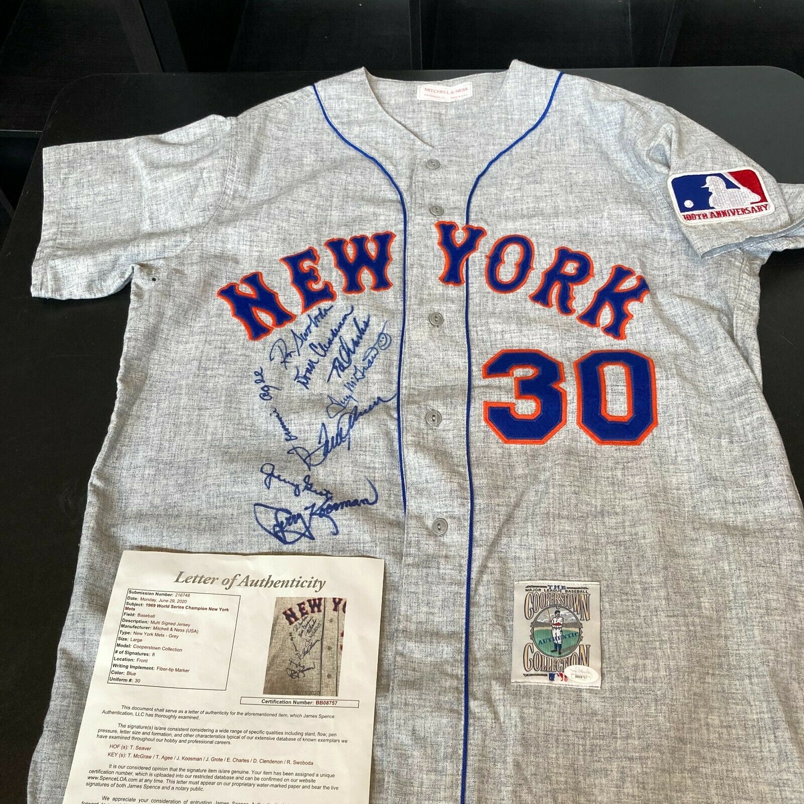 1969 Mets World Series Champs Team Signed Jersey Nolan Ryan & Tom Seaver  JSA COA