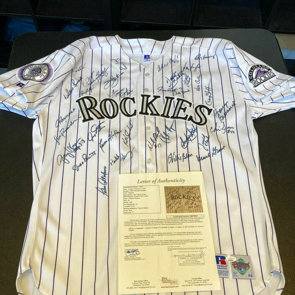 1993 Colorado Rockies Inaugural Season Team Signed Game Used Jersey JSA COA