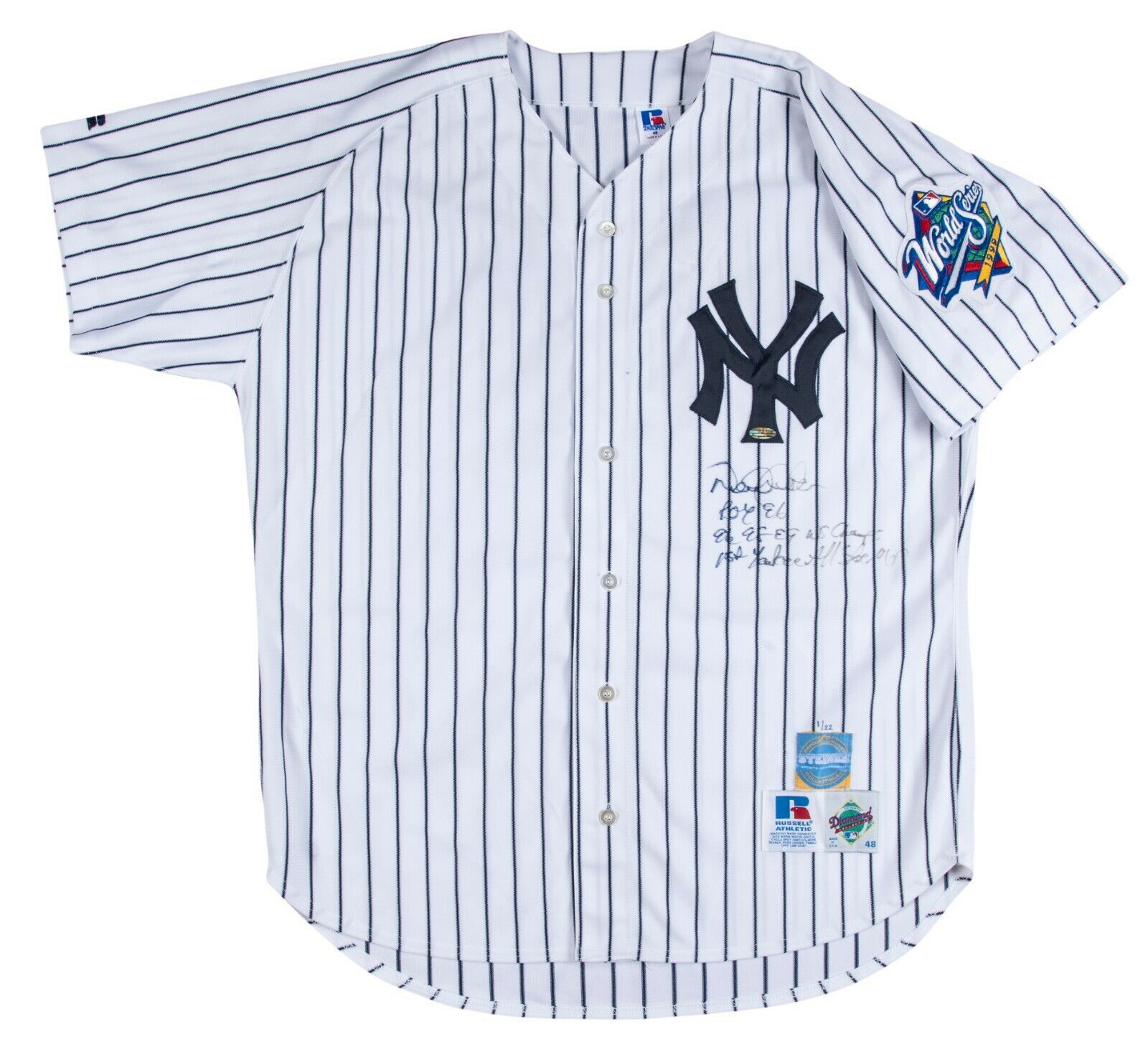 Derek Jeter Signed New York Yankees Majestic Jersey w/ 1996 World