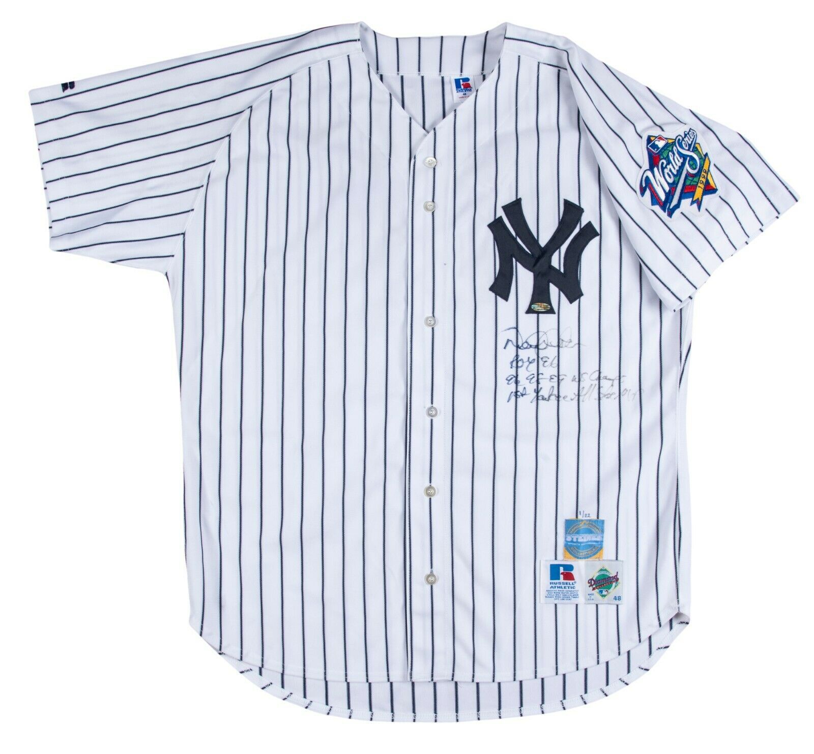 Derek Jeter Autographed New York Yankees Jersey Inscribed HOF