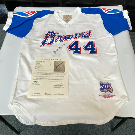 Hank Aaron 4-8-1974 Signed 715th Home Run Atlanta Braves Jersey