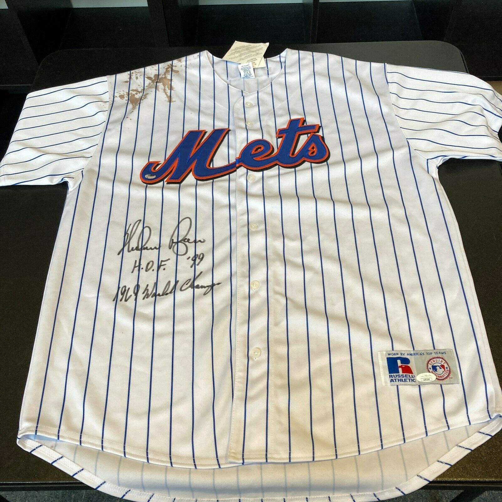 Nolan Ryan signed 69 WS Champs/Miracle Mets 1969 Mitchell & Ness Mets  Jersey