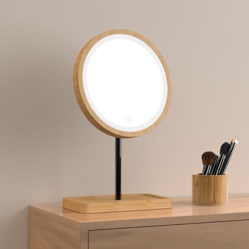 wood vanity mirror