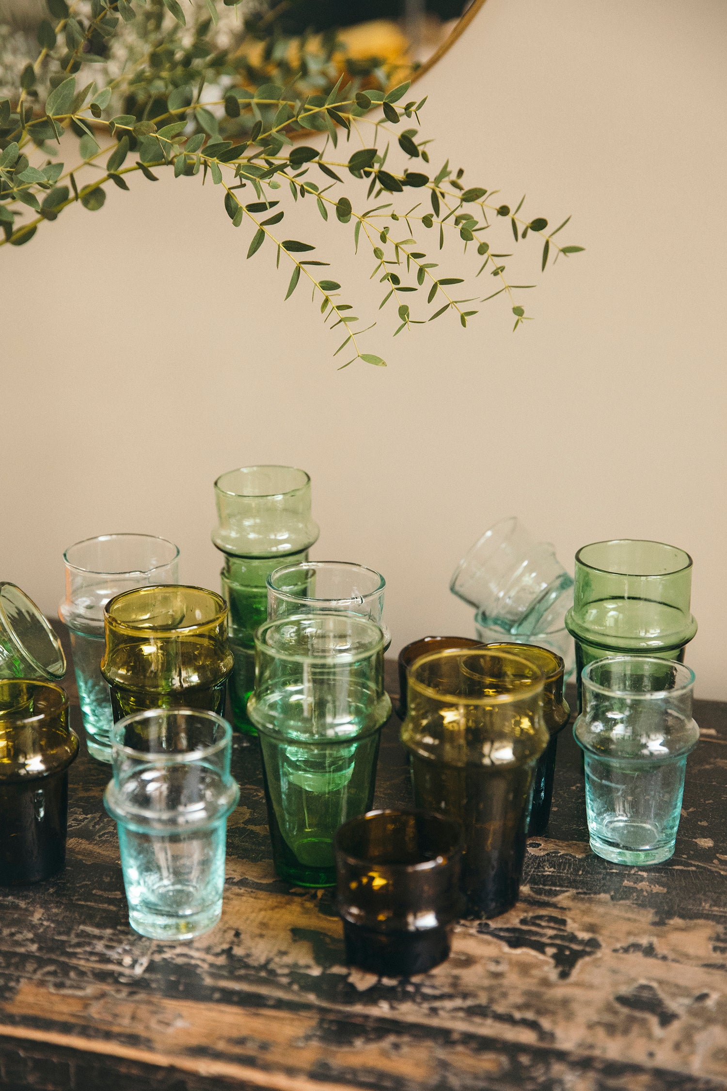 Ensemble 6 petits verres Beldi turquoises - Chineurs du Monde