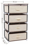 Contemporary Wardrobe, Metal Tube Frame With 4 Drawers DL Contemporary