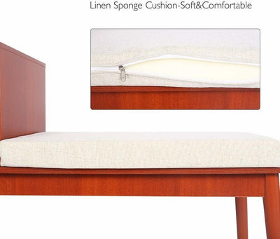 Modern Storage Bench With 2-Drawer and Padded Seat, Orange DL Modern