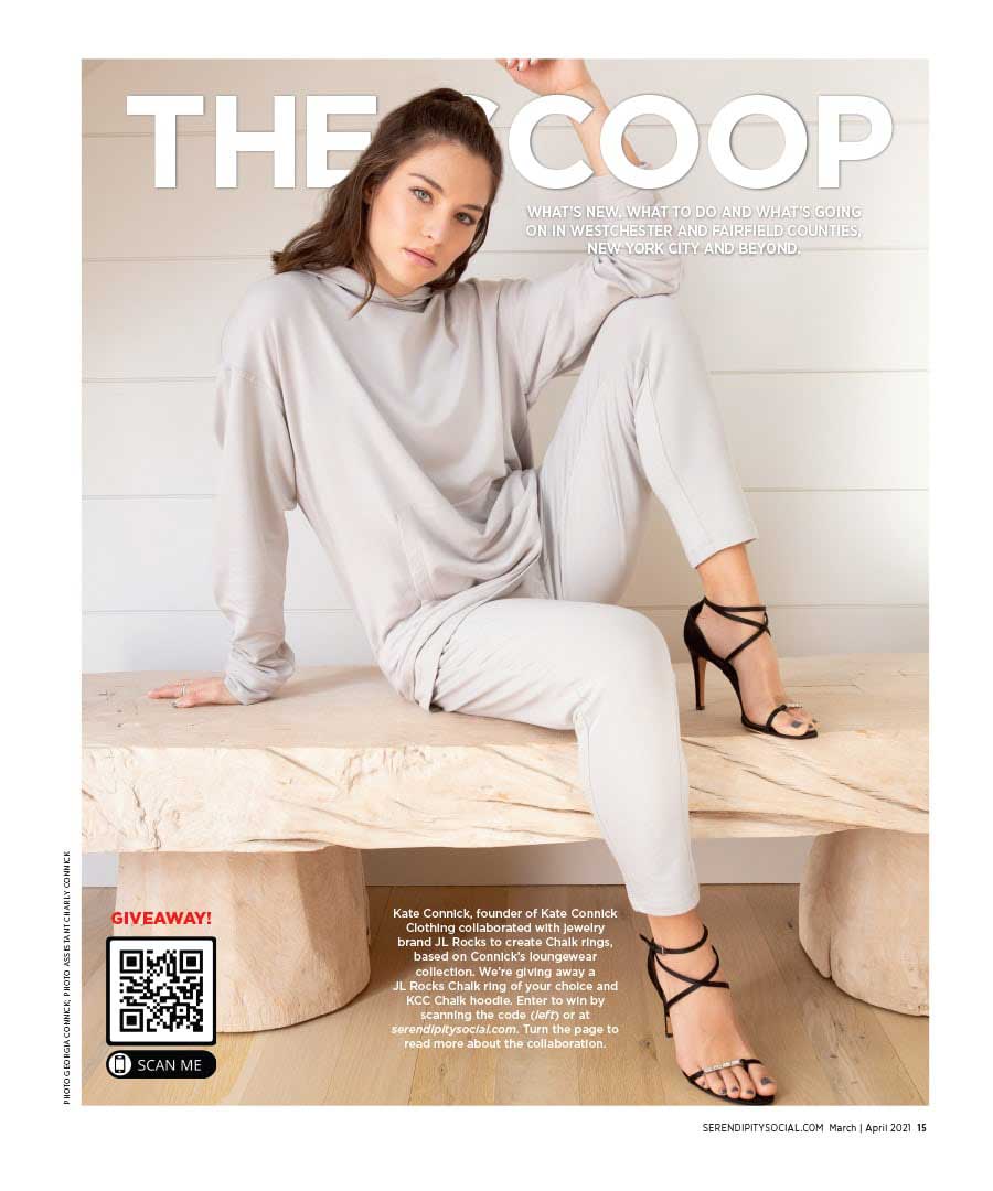 JL Rocks collaboration with Kat Connick featured on the cover of Serendipity’s “The Scoop