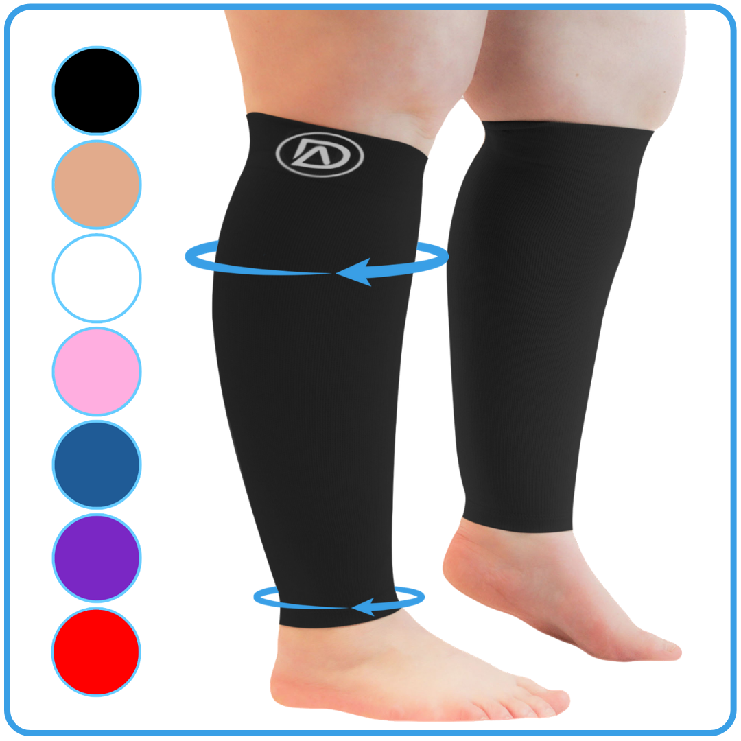 WIDE Calf Compression Sleeves 20-30 mmHg, Plus Size by Dominion Activ