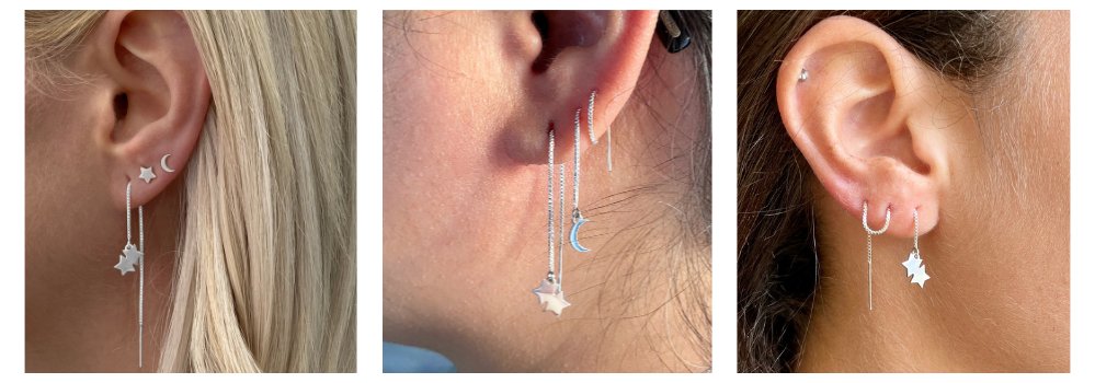 How to Style a Threader Earring with 3 Piercings | mazi + zo sorority jewelry