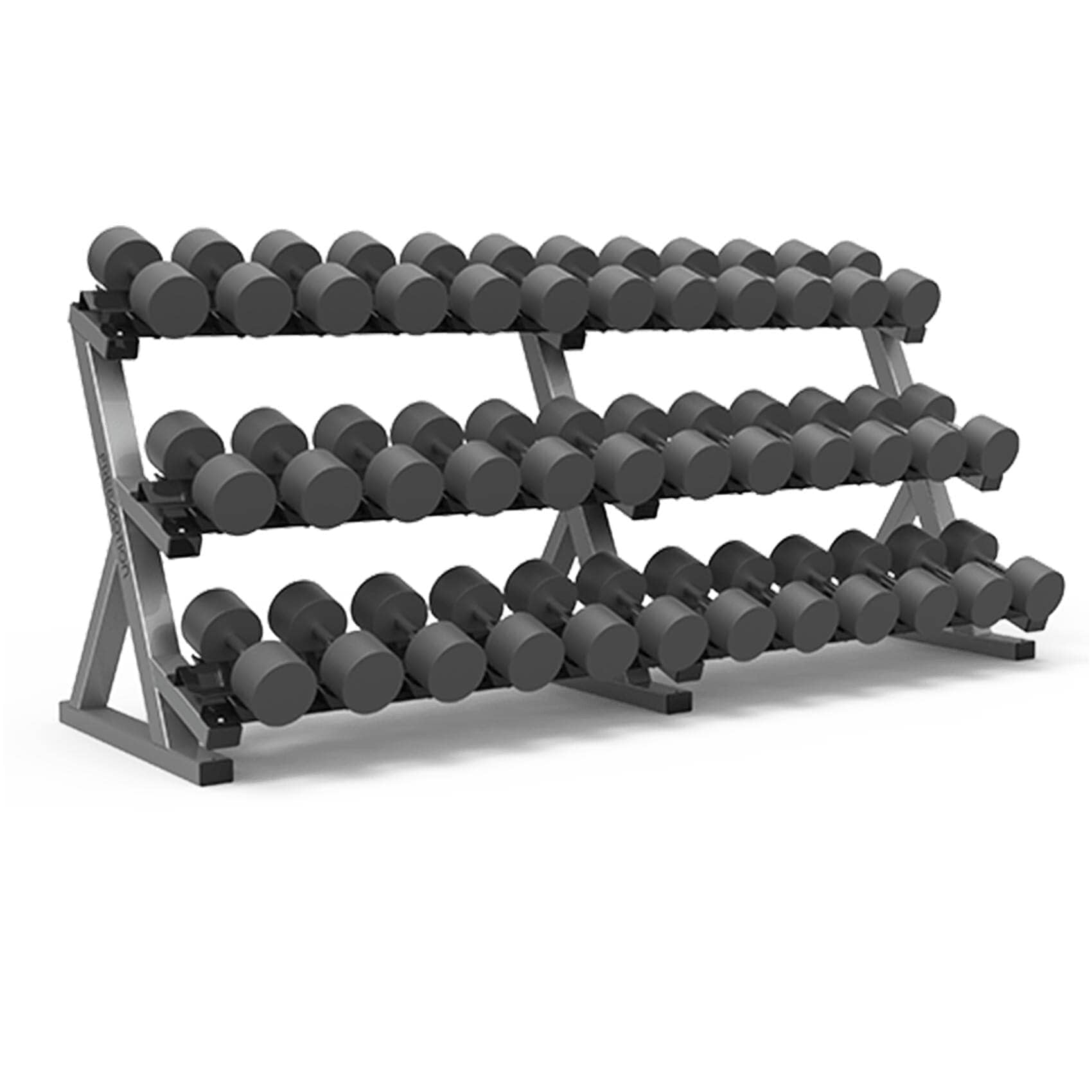 Precor Discovery Series 3 Tier, 10 Pair Dumbbell Rack (DBR0814), Black